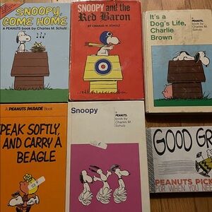 6 Vintage Snoopy + Charlie Brown Hardcover Books by Charles Schultz